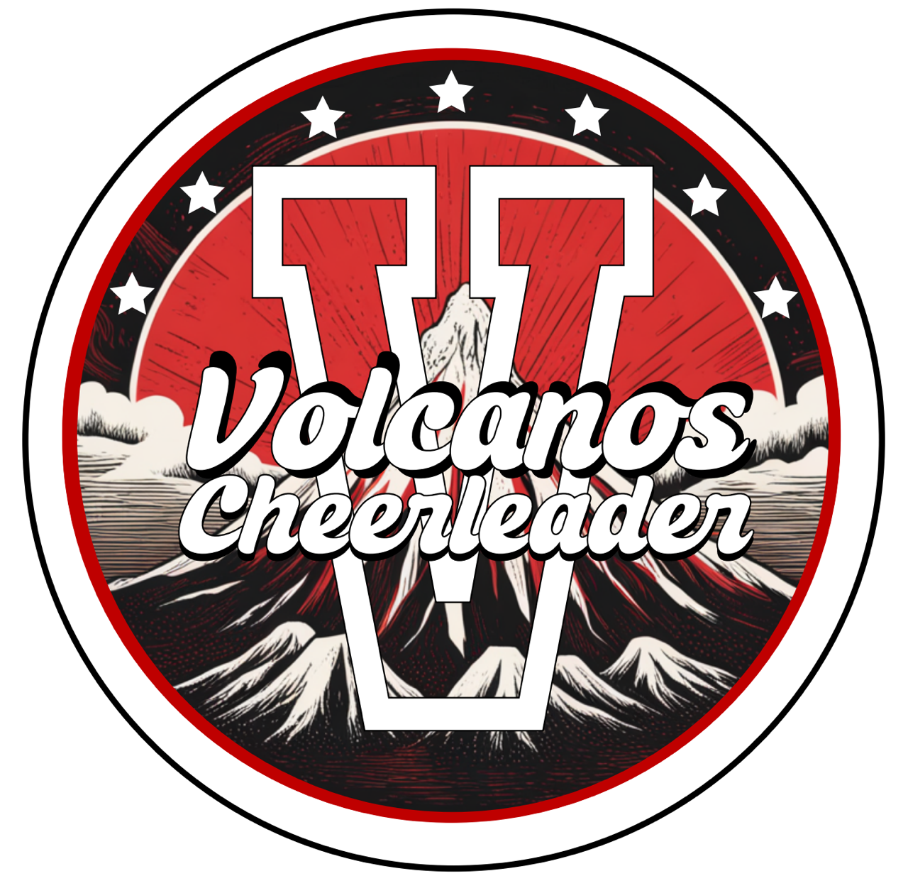 Volcanos Cheerleader Logo